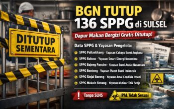 BGN Tutup 136 SPPG di Sulsel, Libatkan Puluhan Yayasan Pengelola yang Belum Penuhi Standar