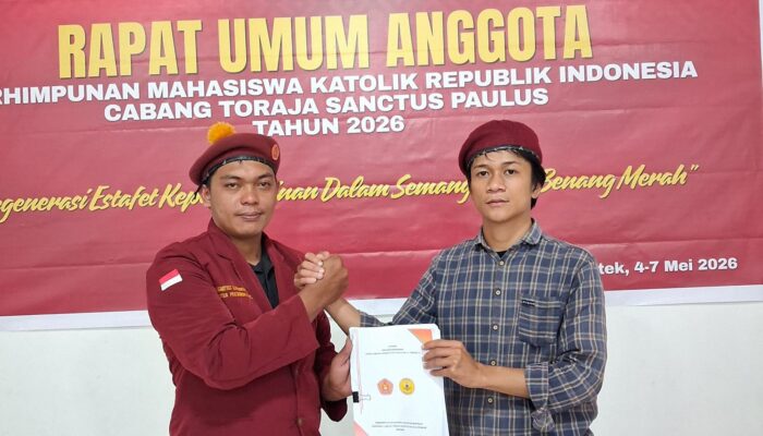 Yoben Sampe Resmi Nahkodai PMKRI Cabang Toraja Periode 2026/2027